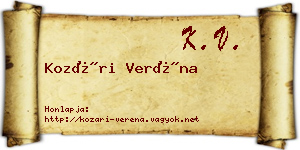 Kozári Veréna névjegykártya